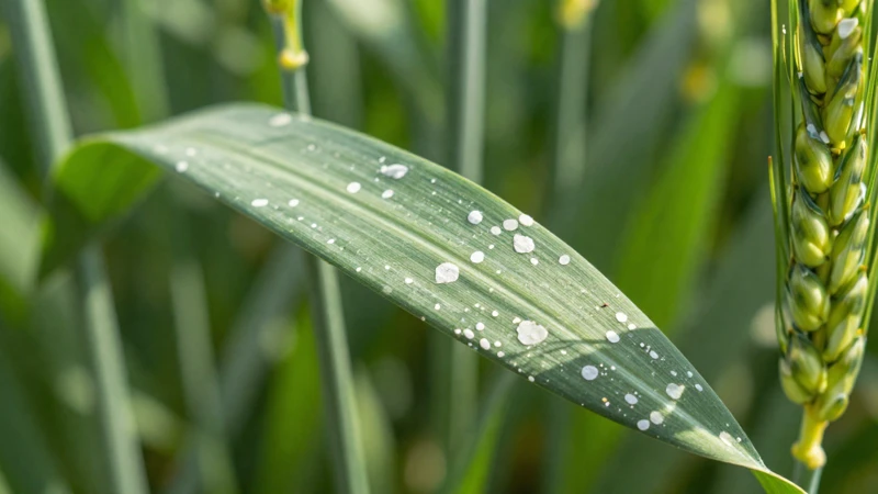 Moho en hoja de trigo verde