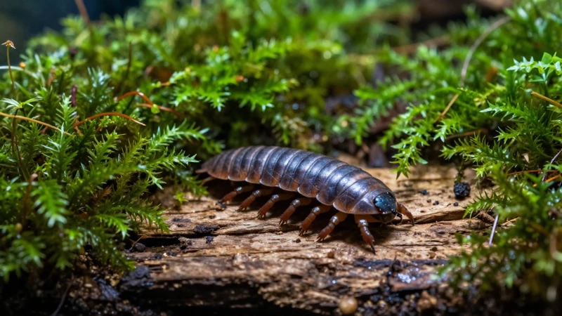 Terrario orgánico de isópodos en macro