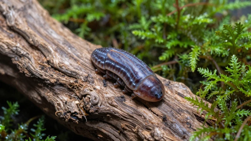 Macro fotografía detallada de isopodos en terrario