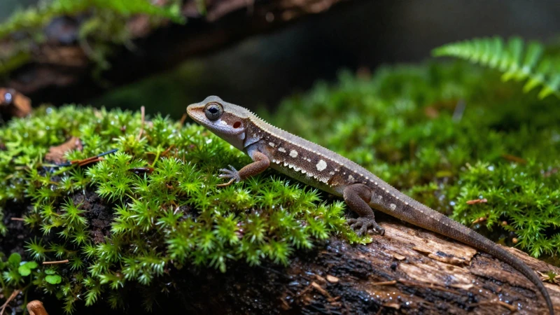 Lagarto joven en terrario detallado