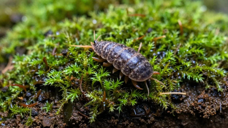Fotografía macro de un hábitat húmedo
