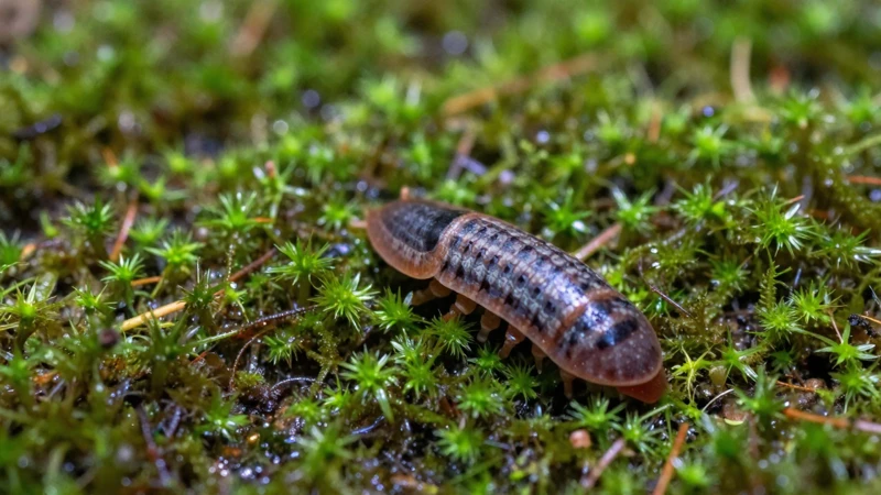 Detalle macro de un ecosistema de terrario